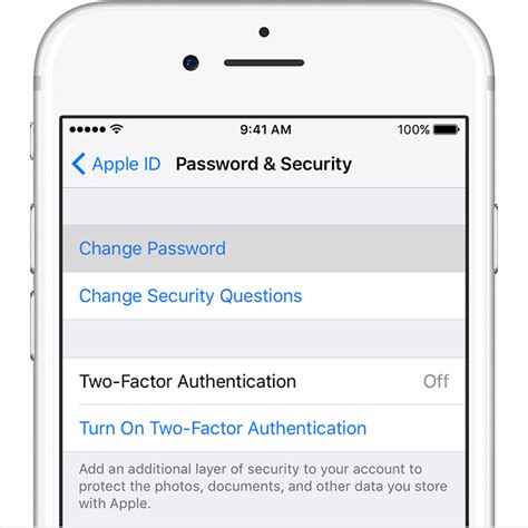 change apple id password
